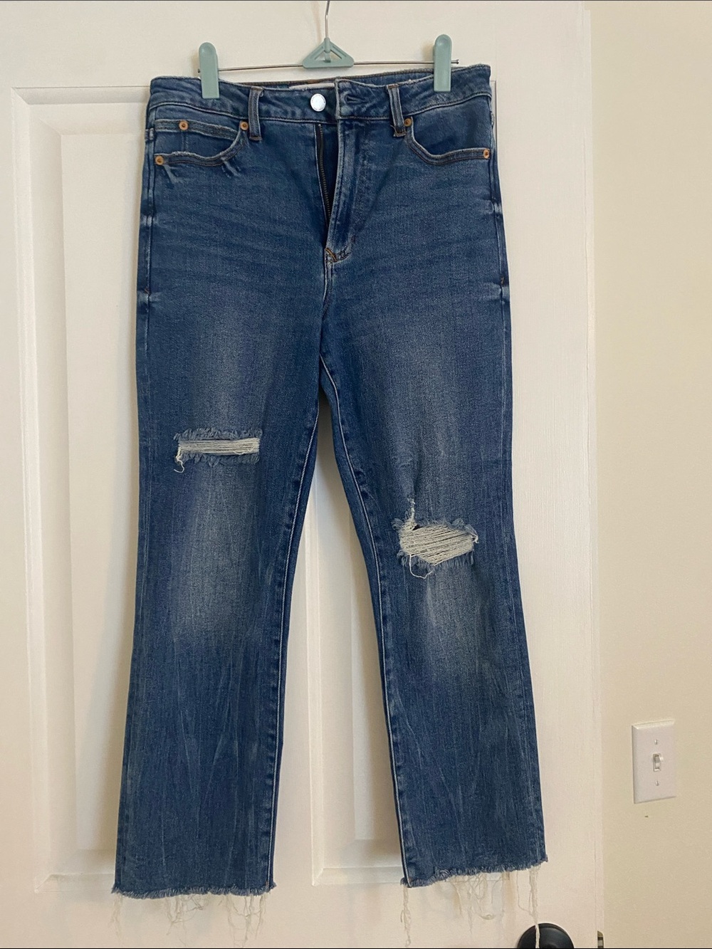 Dear John Dark Blue Straight-Leg Distressed Jeans